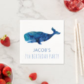 海の水色のクジラの下航海ので スタンダードカクテルナプキン (インサイチュ)