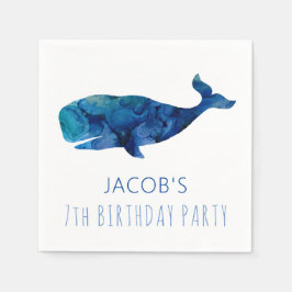 海の水色のクジラの下航海ので スタンダードカクテルナプキン