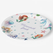 海の水色の下のマーメイドパーティー ペーパープレート (アングル)