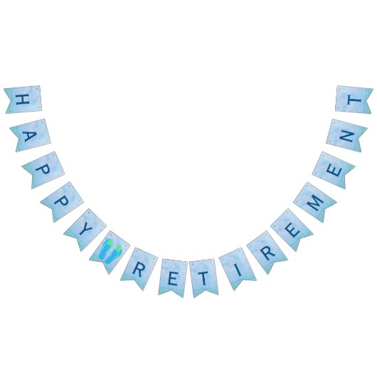 海の水色（リタイアメント用フリップフロップ付き） バンティングフラッグ (全)