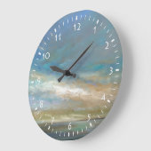 海の沿岸雲 ラージ壁時計 (傾斜)
