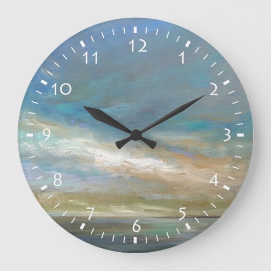 海の沿岸雲 ラージ壁時計 (正面)