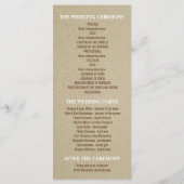 海の泡とロマンチックなビーチ結婚式プログラム プログラム (裏面)