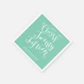 海の泡にボヘミアン文字 | 2015年クラス スタンダードカクテルナプキン (角)