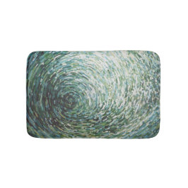 海の泡の緑及びブラウンの頂点に達する波のバス・マットJuul バスマット