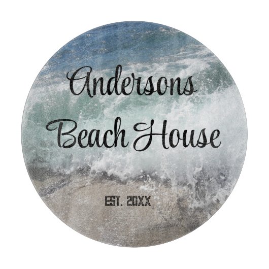 海の泡海波家族の名前キープサケ カッティングボード (正面)