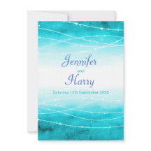 海の波が海きらめくの水色を青く結婚洗う