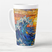 海の波とサンセット カフェラテマグ (左アングル)