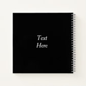 海の波と岩の写真イニシャルFrame Black ノートブック (裏面)