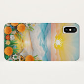 海の波と日の出のペーパークラフト Case-Mate iPhoneケース (裏面(横))