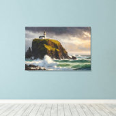 海の波と風と薄暗い雰囲気 キャンバスプリント (インサイチュ (ウッドフロア))