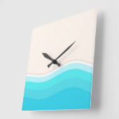 海の波のビーチ。 スクエア壁時計 (傾斜)