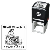 海の波の中のマーマンハンク セルフインキングスタンプ (インサイチュ)