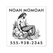 海の波の中のマーマンハンク セルフインキングスタンプ (デザイン)