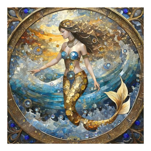 海の波の人魚 フォトプリント            (正面)