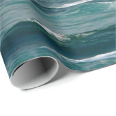 海の波の後ろの都市スカイライン ラッピングペーパー (ロールコーナー)