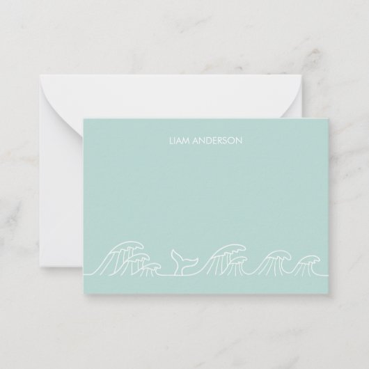 海の波の沿岸の子供たちオリジナルグッズ ノートカード (正面)