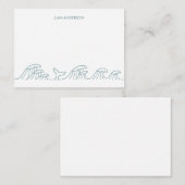 海の波の沿岸の子供たちオリジナル ノートカード (正面/裏面)