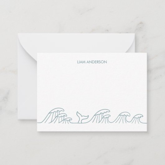 海の波の沿岸の子供たちオリジナル ノートカード (正面)