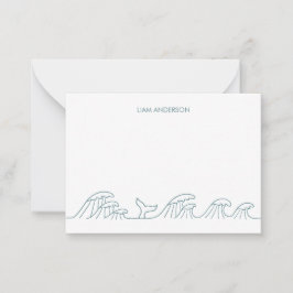 海の波の沿岸の子供たちオリジナル ノートカード