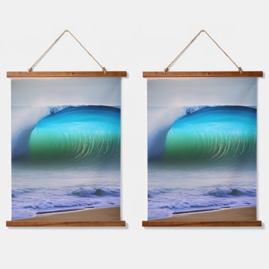 海の波の海 吊り下げ型タペストリー (ダブル)