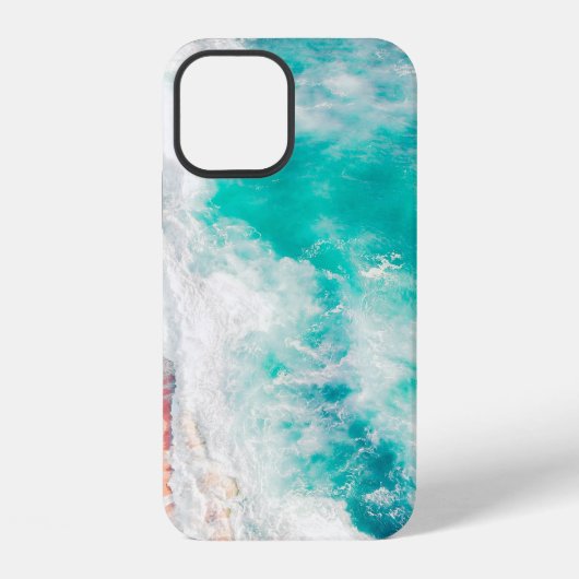 海の波の鳥瞰図 iPhoneケース (裏面)