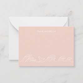 海の波沿いの少女のパーソナライズグッズ ノートカード