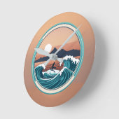 海の波 ウォールクロック (傾斜)