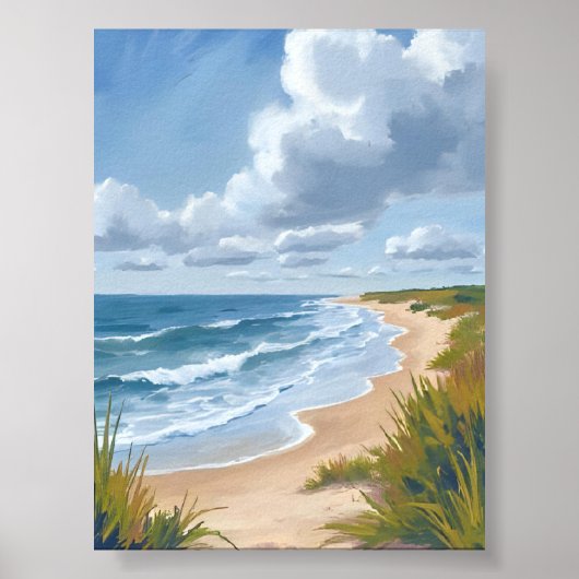 海の波 | ビーチの海岸のペイント ポスター (正面)