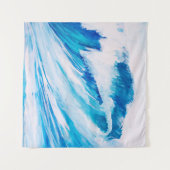 海の波: ブルマリン水彩の美しさ タペストリー (正面(横))