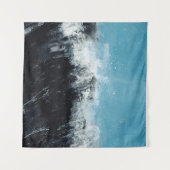 海の波。手絵を描のイラストレーション タペストリー (正面(横))