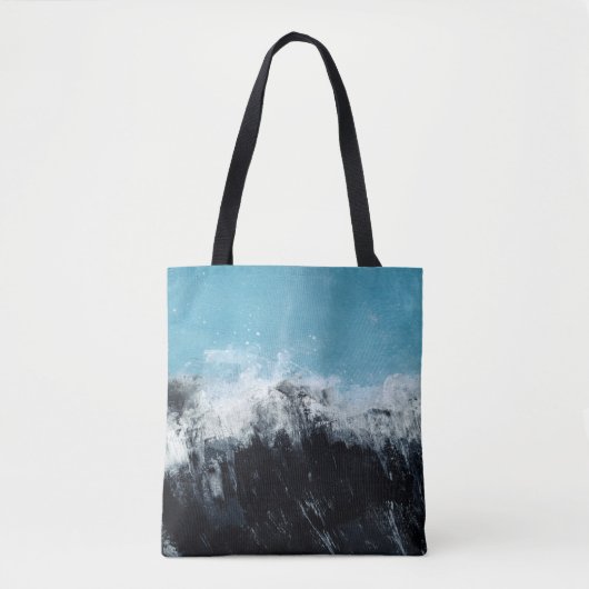 海の波。手絵を描のイラストレーション トートバッグ (正面)