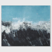 海の波。手絵を描のイラストレーション ラッピングペーパー (フラット)
