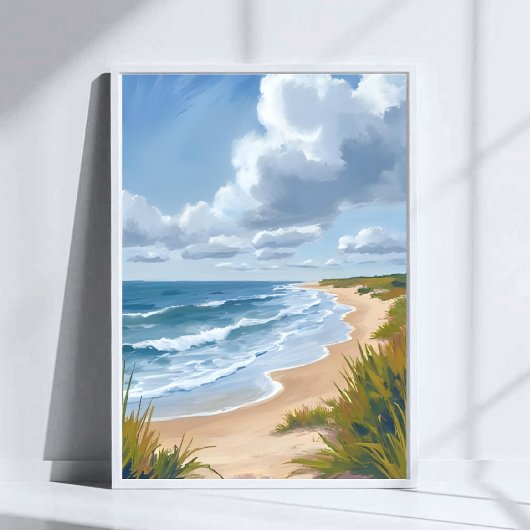 海の波 | 海岸のビーチ 手描きデザイン ポスター