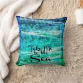 海の海のタイポグラフィのグラデーションな芸術に私を連れて行って下さい クッション (ブランケット)