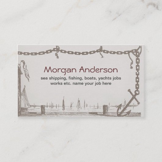 海の海の名刺を採取するボートを出荷します 名刺 (正面)