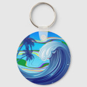 海の海ビッグウェーブ水両面キーチェーン キーホルダー (正面)
