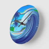 海の海ビッグウェーブ水両面キーチェーン ラウンド壁時計 (傾斜)