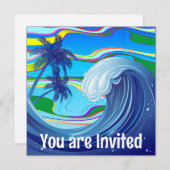 海の海ビッグウェーブ水両面キーチェーン 招待状 (正面/裏面)