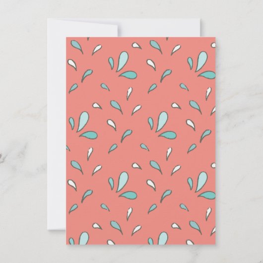 海の海動物の誕生日パーティーの下 招待状 (裏面)