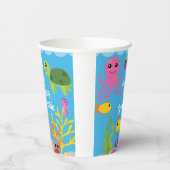 海の海動物の誕生日パーティーの下 紙コップ (左)