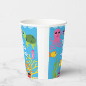 海の海動物の誕生日パーティーの下 紙コップ (右)