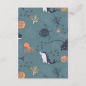 海の海動物少年の誕生日パーティーの下 サンキューカード (裏面)