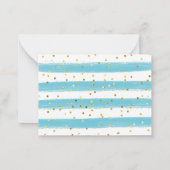 海の海水の色のベビーシャワーの下感謝していに ノートカード (裏面)