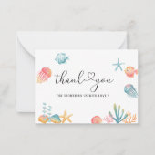 海の海水の色のベビーシャワーの下感謝していに ノートカード (正面)