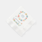 海の海水の色のベビーシャワーの下 縁ありカクテルナプキン (角)