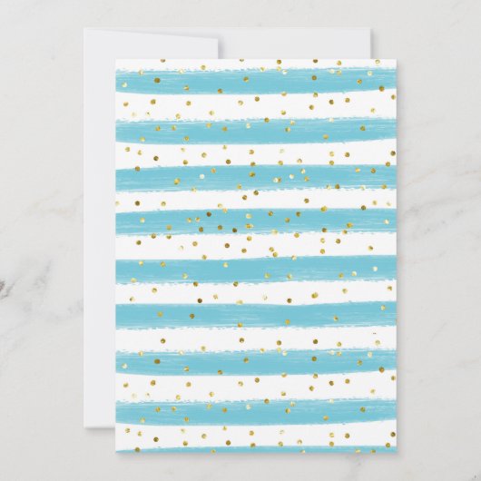 海の海水色のベビーシャワーの下 招待状 (裏面)