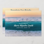 海の海波に写真を追加 招待状 (正面/裏面)