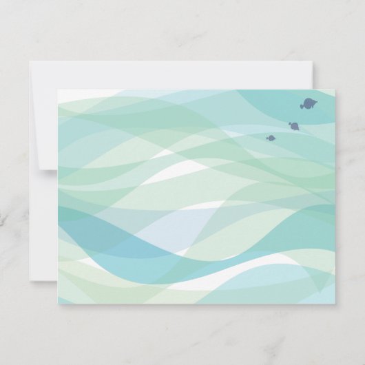 海の海洋生物のバルミツワーの招待状の応答カード 出欠カード (裏面)