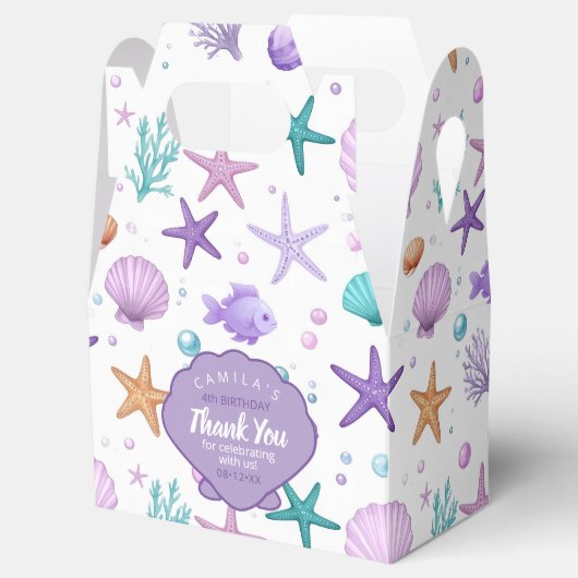 海の海洋生物のパターンの下に感謝ID1143 フェイバーボックス (オープン)